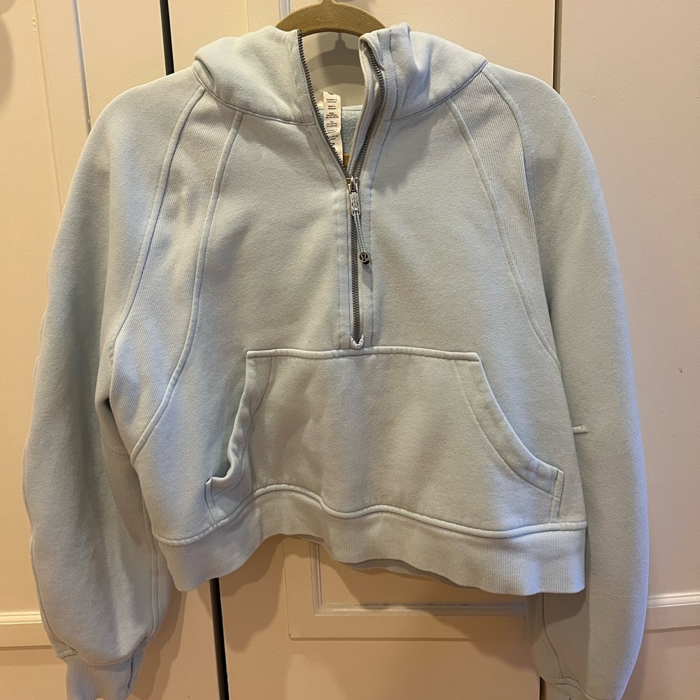lululemon athletica Light Blue Half-Zip Hooded Pullover